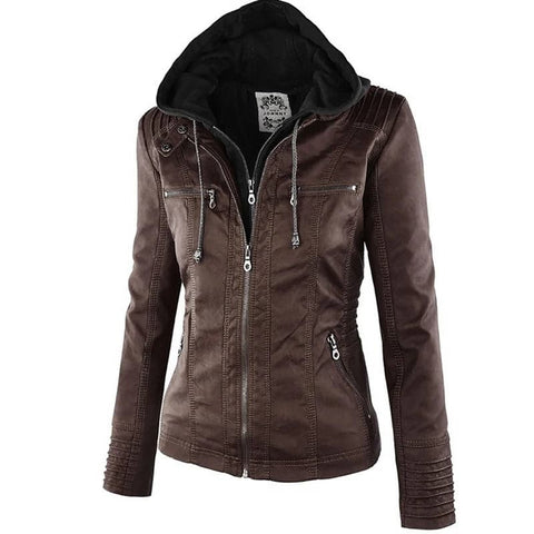Veste d'hiver en similicuir pour femme, vestes basiques pour femme, imperméable, coupe-vent, Combb féminin, 2024