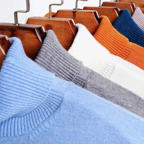New 2024 Autumn Winter Men's Warm Turtleneck Sweater High Quality Fashion Casual Comfortable Pullover Thick Male Brand