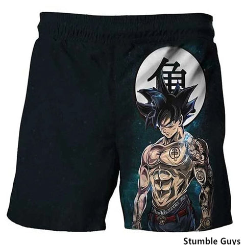 Dragon Ball Super Short Pants pour hommes et femmes, vêtements d'été, pantalons de plage, costume Guko 3D dehors Cosplay pour garçons et enfants, pantalons pour filles