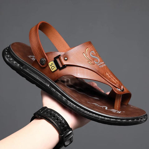 Sandales de plage à semelle souple pour hommes, chaussures anti-a, vêtements d'extérieur, été, grand, nouveau-né, pinces décontractées
