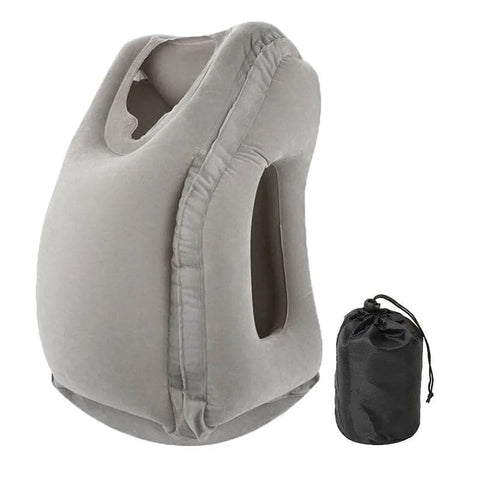Oreiller de voyage gonflable en PVC, appui-tête Portable, coussin de soutien du menton pour avion, voiture, bureau, sieste