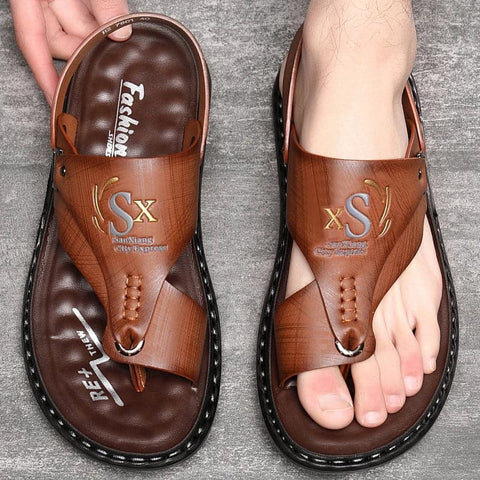 Sandales de plage à semelle souple pour hommes, chaussures anti-a, vêtements d'extérieur, été, grand, nouveau-né, pinces décontractées